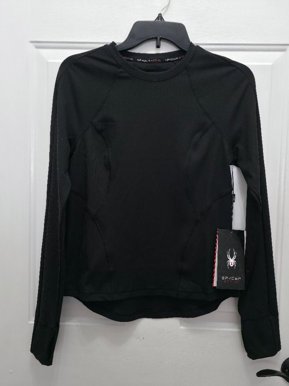 NWT Spyder Women’s Black Long-Sleeve Crew Performance Top Size Small